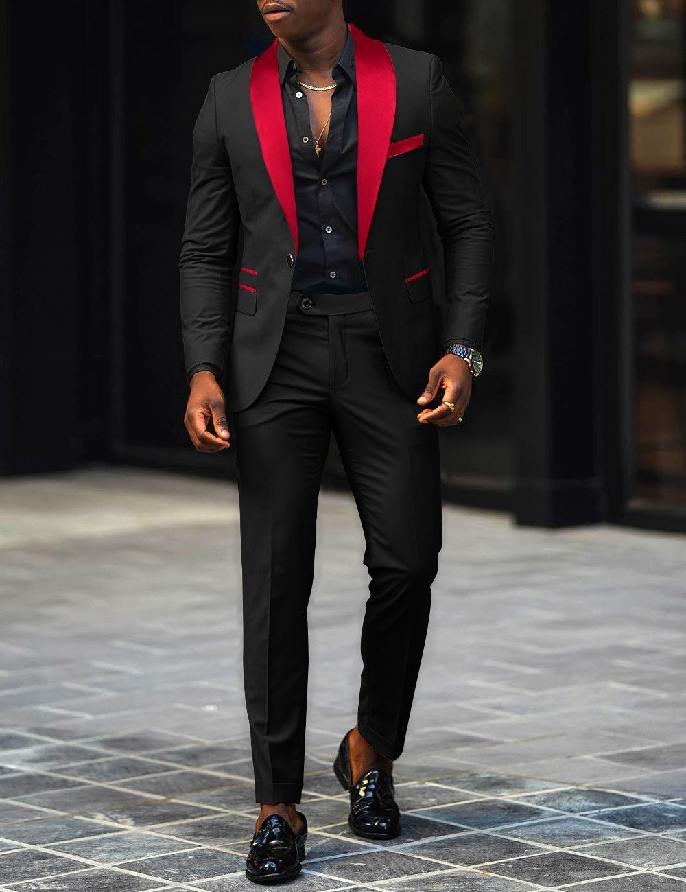 Dress Autumn Men's Business Casual Slim-fitting Suit Set