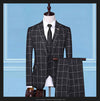 Men's Suits Checkered Three-Piece Work Professional Trends