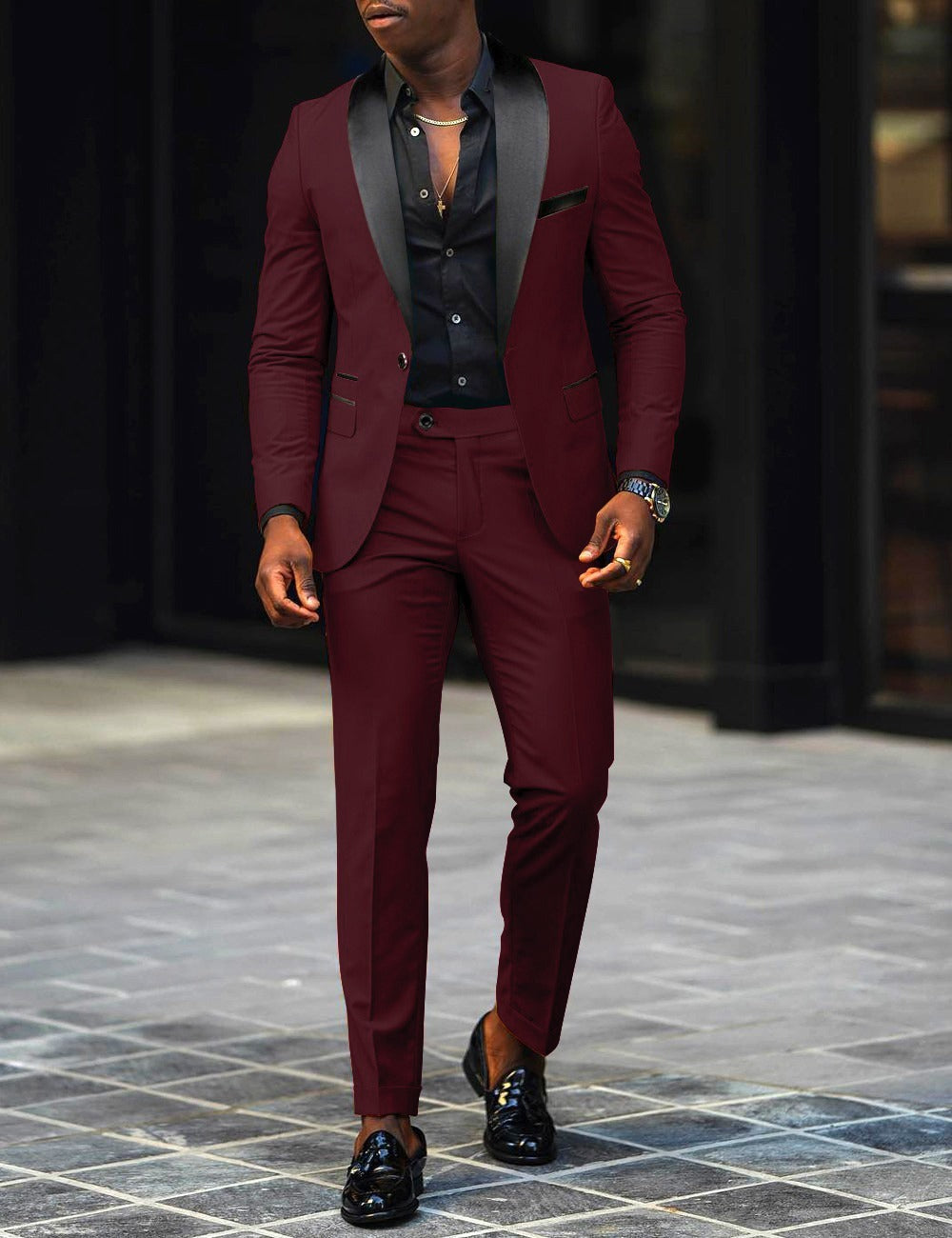Dress Autumn Men's Business Casual Slim-fitting Suit Set