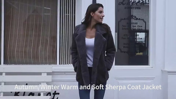 Loose Lapel Fluffy Coat Winter Button Jacket Cardigan